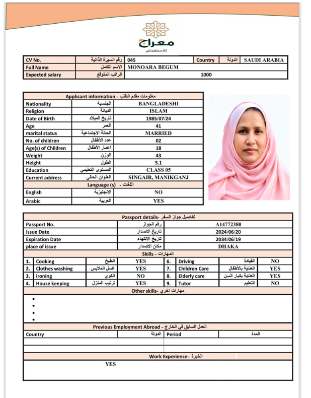 MONOARA BEGUM